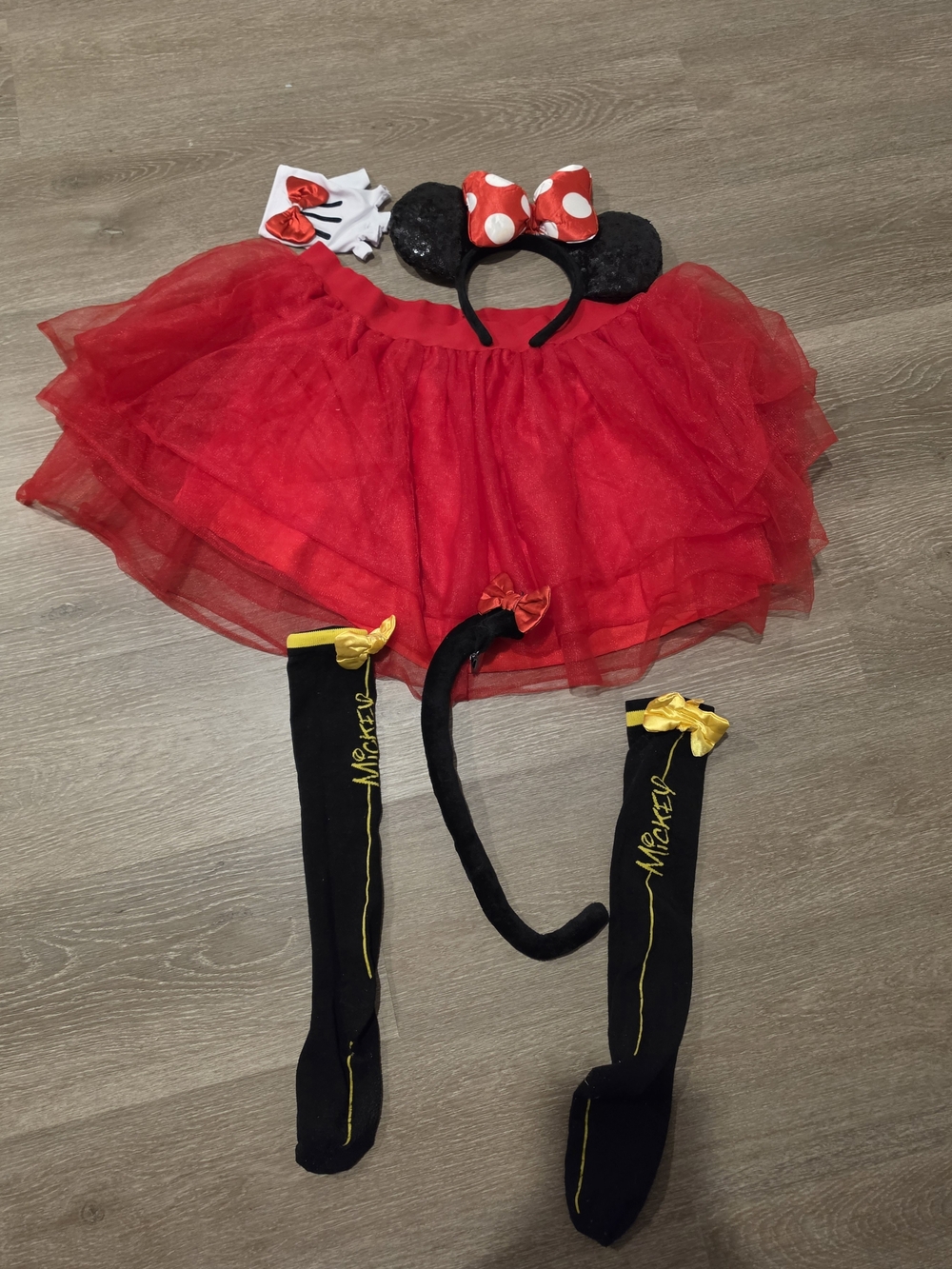 Spirit Red and Black Minnie Mouse Tutu Costume Set with Headband and Tail